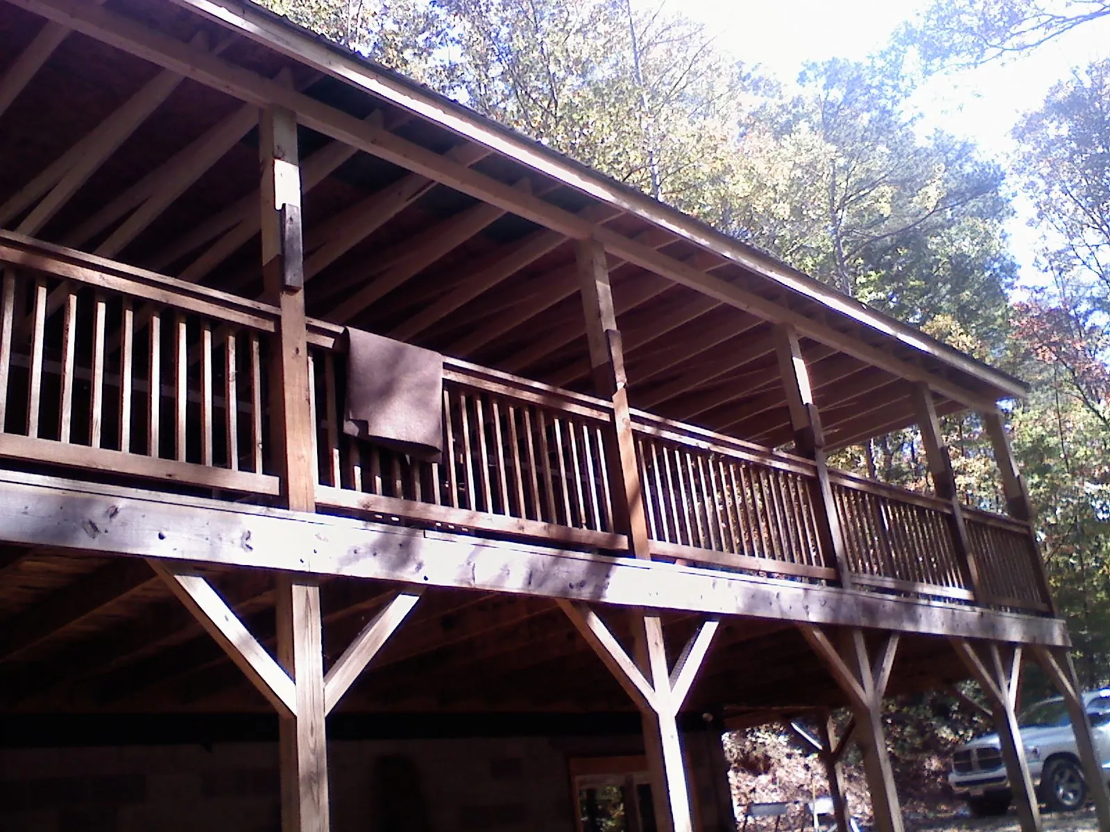 Timber framing under a new elevated porch and deck — Roof Leak Repair in Millmont by Roofing Brothers